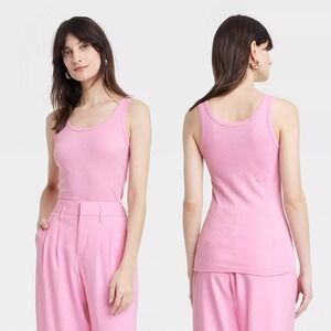 NEW A New Day Women's Scoop Neck Slim Fit Tank Top Pink Size XL